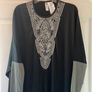 Black Abaya Grey Muslim Mosque Coverup